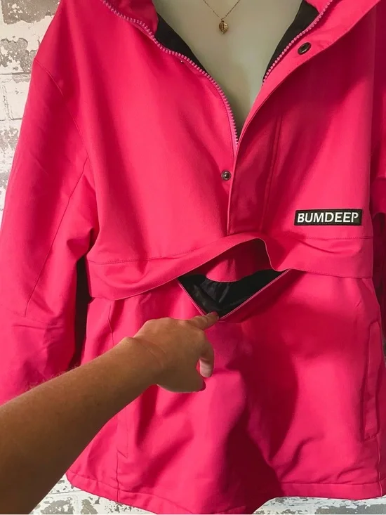 Hot Pink Snowboard Ski Anorak Jacket Pullover Hooded Waterproof Streetwear S - Picture 4 of 9